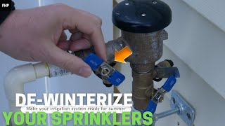 How to turn your sprinkler system on after winter (De-Winterize it)