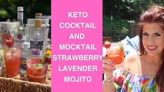 KETO COCKTAIL MOCKTAIL STRAWBERRY LAVENDER MOJITO