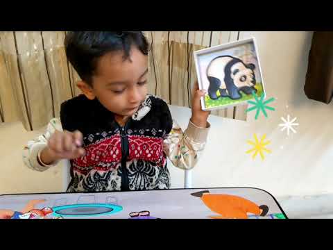 Satvik Learns about Wild Animals while Playing with Frank My First Puzzle