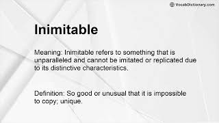 Inimitable Meaning