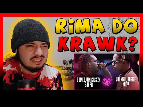 (5 ROUNDS DE RIMA) GOMES, VINICIUS ZN E JAPA X YOUNGUI, BASK E KROY | BDA 7 ANOS | REACT BAUEB
