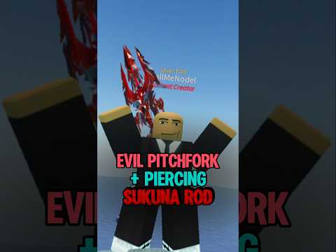 Evil pitchfork + piercing = sukuna rod #roblox #fisch