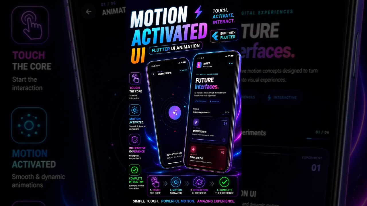 Touch the Core ⚡ | Motion Activated Interaction UI | Flutter Animation #shorts #freelancing #freelan