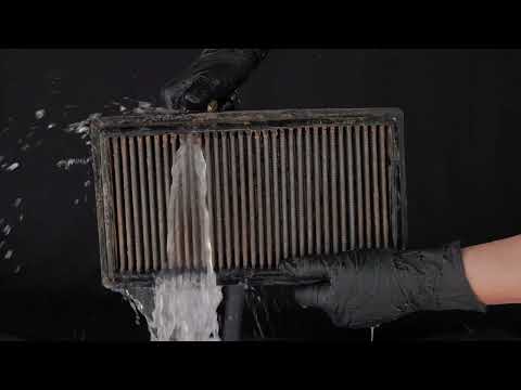 Part of a video titled How to Clean K&N Oiled Cotton Flat Panel Air Filters - YouTube