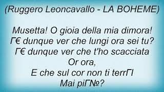Andrea Bocelli - Musetta! Testa Adorata Lyrics