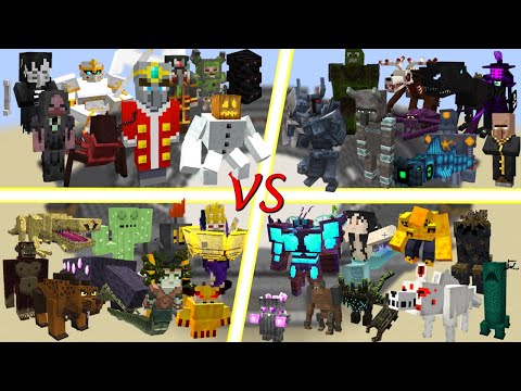 CreedCraft - Battle royal with mobs from famous mods in Minecraft 1.16.5! Minecraft mob battle! Part1