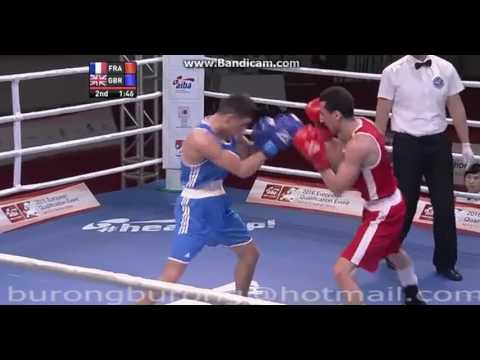 aiba boxing 2016 European OUMIHA Sofiane //france   vs   CORDINA Joseph //United Kingdom