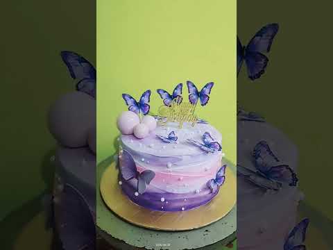 butterscotch flavour cake 🎂 simple butterfly 🦋 cake 🎂