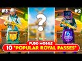 10 MOST POPULAR *ROYALE PASS* Of Pubg Mobile 😱 That You Love the Most 😍