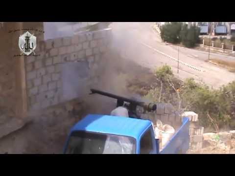 استهداف تحصينات قوات النظام في درعا المحطة بواسطة مدفع 82من قبل كتيبة أكناف العمري
