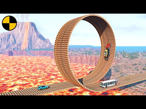 Cars vs Loop Bridge but The Floor is Lava 😱 BeamNG.Drive