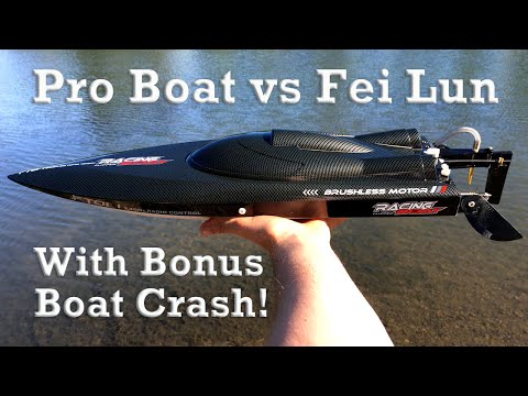 ProBoat Blackjack 24 Catamaran vs Fei Lun FT011 4S RC Racing Boat With Bonus RC Boat Crash