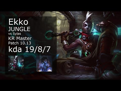 Ekko vs Sylas Jungle - KR Master 19/8/7 Patch 10.13 Gameplay // [롤] 에코 vs 사일러스 정글