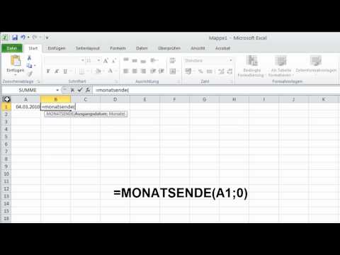 100 Excel 2010 Funktionen - Die Funktion MONATSENDE
