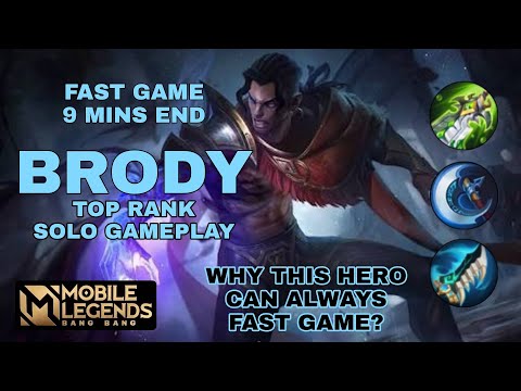 TOP SOLO RANK PART 1 - FAST GAME! BRODY GAMEPLAY | Mobile Legends Bang Bang