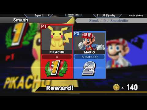 Kiss My Smash! IX Captain L (Pikachu) vs. LAGr | Spam Cop (Cloud, Mario) - Winner's Semis