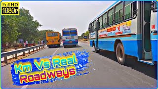 किलोमीटर स्कीम बस Vs असली हरियाणा रोड़वेज फुल स्पीड रेस | #haryanaroadways #roadways #race