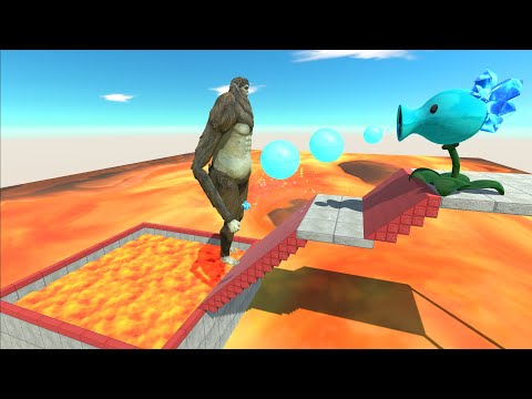 Snow pea Shoots The Kaiju Monster into The Lava Lake - ARBS