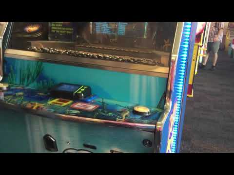 Chuck e Cheese sensory Sensitive Sunday August 2019 deep sea treasures coin pusher