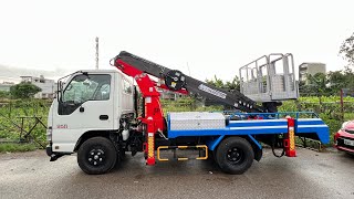 Xe Thang Nâng Người Làm Việc Trên Cao Isuzu QKR230 gắn Cần Cẩu 18m Atom