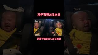 双子育児あるある　地獄の車内