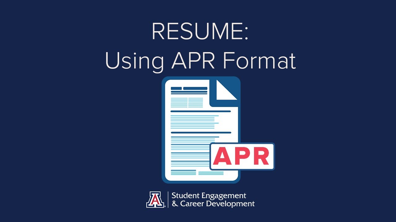 Resumes:  Using APR Format
