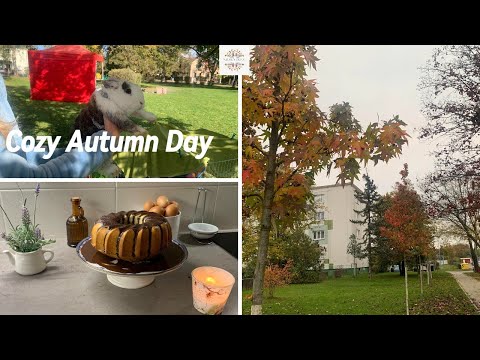 Cozy Autumn Day🍂 /Baking a cake with my little boy, cute bunny skills/