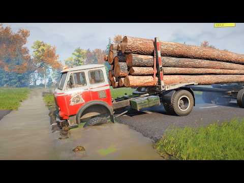 Trucks vs Speed Bumps With Extreme Broken Road Ep53 #snowrunner