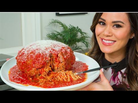 How to Make Giant Spaghetti-Stuffed Meatball | Eat the Trend