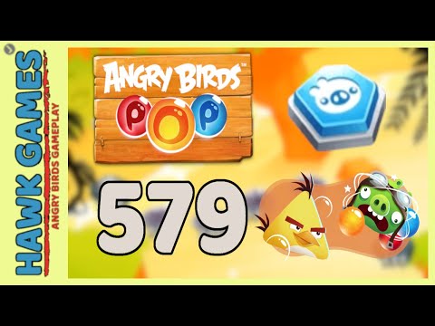 Angry Birds Stella POP Bubble Shooter Level 579 - Walkthrough, No Boosters