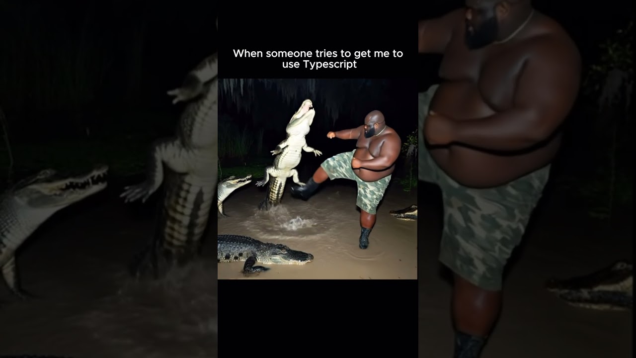 What I do when someone forces me to use Typescript 🐊😂  #programmingmemes