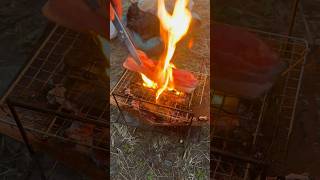 【キャンプ飯】豚バラブロック 肉 炭火焼き 先輩流 簡単 バーベキュー