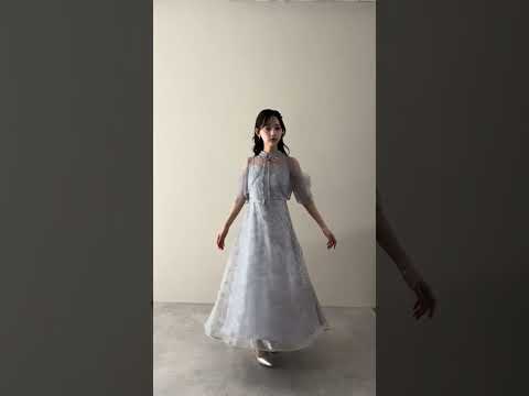 ライトブルーのシアーチュールフレアドレス 動画