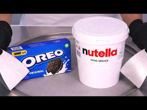 Nutella & Oreo — Ice Cream Rolls | Satisfying Visual ASMR