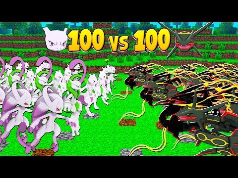 100 RAYQUAZA VS 100 MEWTWO - MINECRAFT PIXELMON MOD
