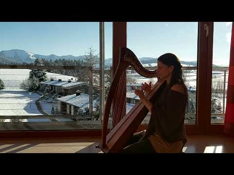 In the snow where the deers are (by Wendy Stewart) played by Melanie on celtic Harp in the Alps