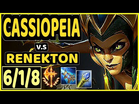 XIAOWEI (CASSIOPEIA) vs RENEKTON - 6/1/8 KDA TOP GAMEPLAY - KR Ranked MASTER