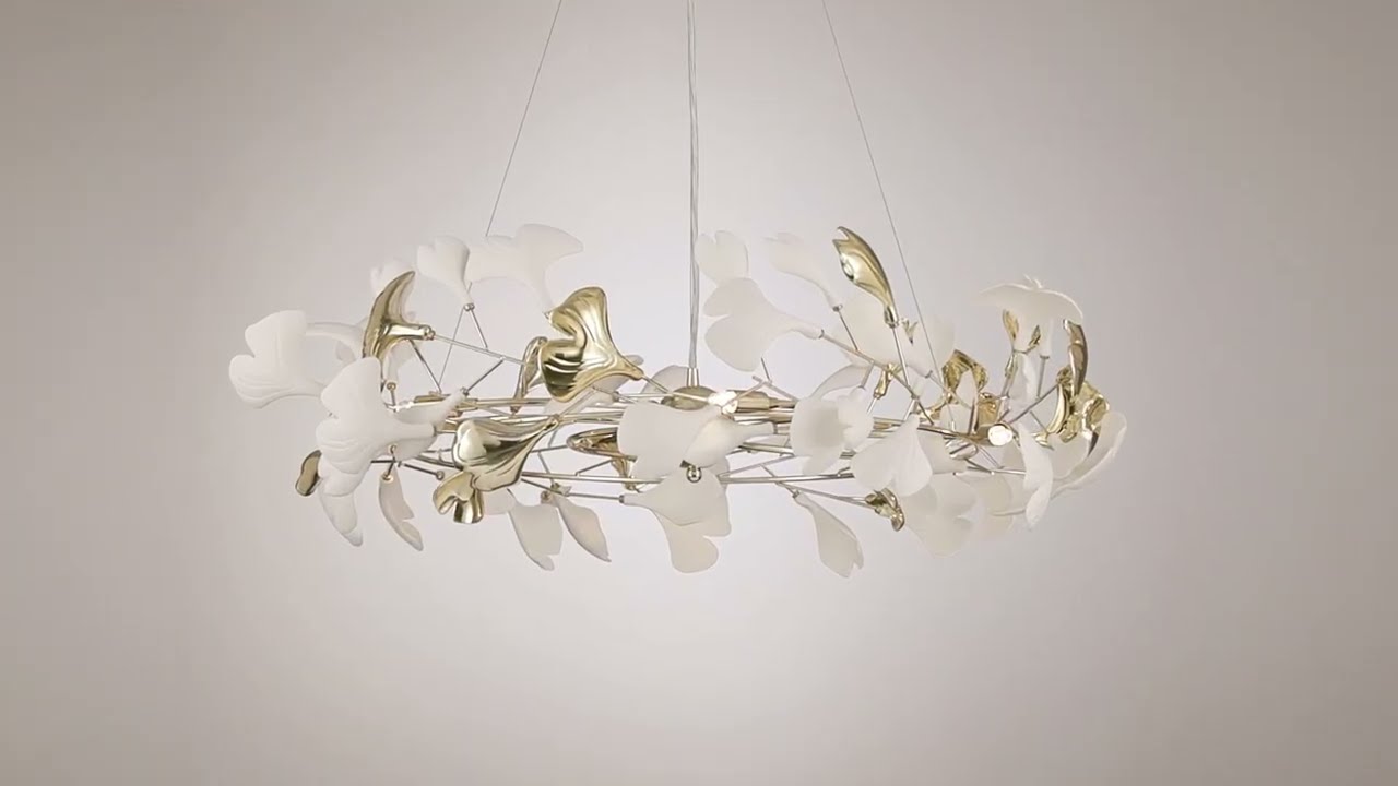 Video1 of Possini Euro Descanso 34 1/2"W Gold and Ceramic 6-Light Chandelier