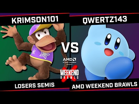 Krimson101 (Diddy Kong) vs qwertz143 (Kirby/Mii Gunner) - AMD Weekend Brawls