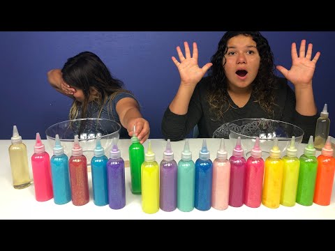 3 COLORS OF GLUE SLIME CHALLENGE - NEW GLUE COLORS!