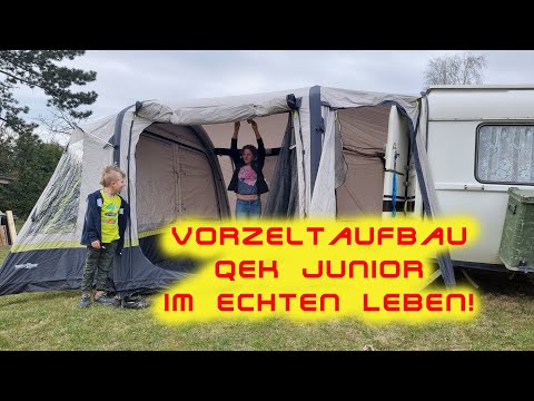 Aufbau Vorzelt Balaton II im echten Leben am QEK Junior.