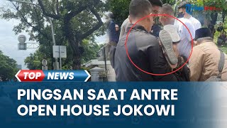 Wanita Pingsan Terlibat Aksi Saling Dorong, Berebut Masuk Istana di Gelaran Open House Jokowi