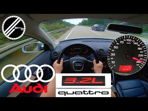 Audi A3 3.2 VR6 quattro S tronic 250 PS Top Speed Drive On German Autobahn No Speed Limit