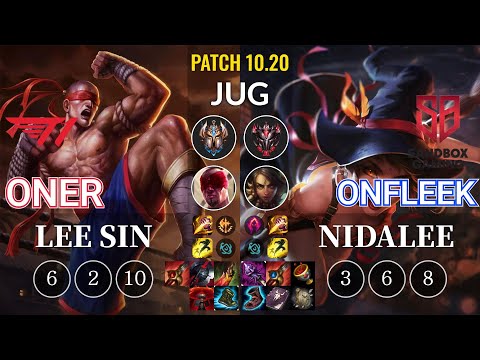 T1 Oner Lee Sin vs SB OnFleek Nidalee Jungle - KR Patch 10.20