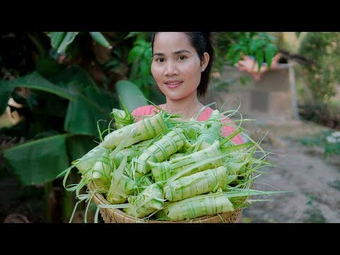 Yummy Traditional Cambodian Dessert Recipe - Sticky Rice Banana Cake