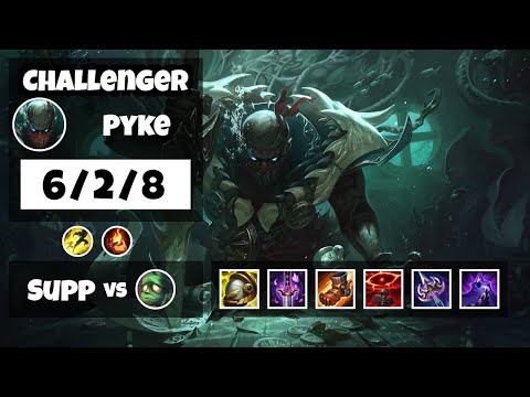 Pyke Challenger Gameplay S11 Replay 11.18 Support (6/2/8) - KOREAN