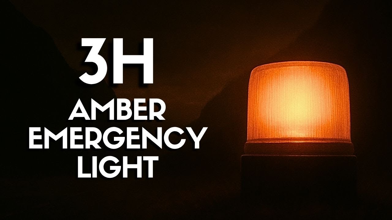 3 HOUR Amber Emergency Lights – Flashing Warning Ambient Light for Scenes & Film (No Sound)