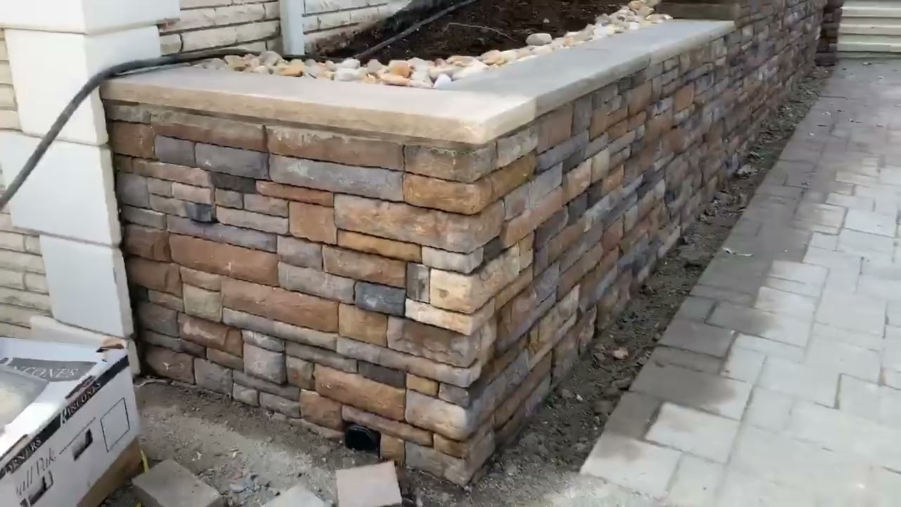 Stone Veneer Retaining Wall in Franklin Lakes, NJ