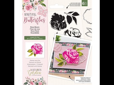 Crafters Companion Beautiful Butterflies Rose Bloom