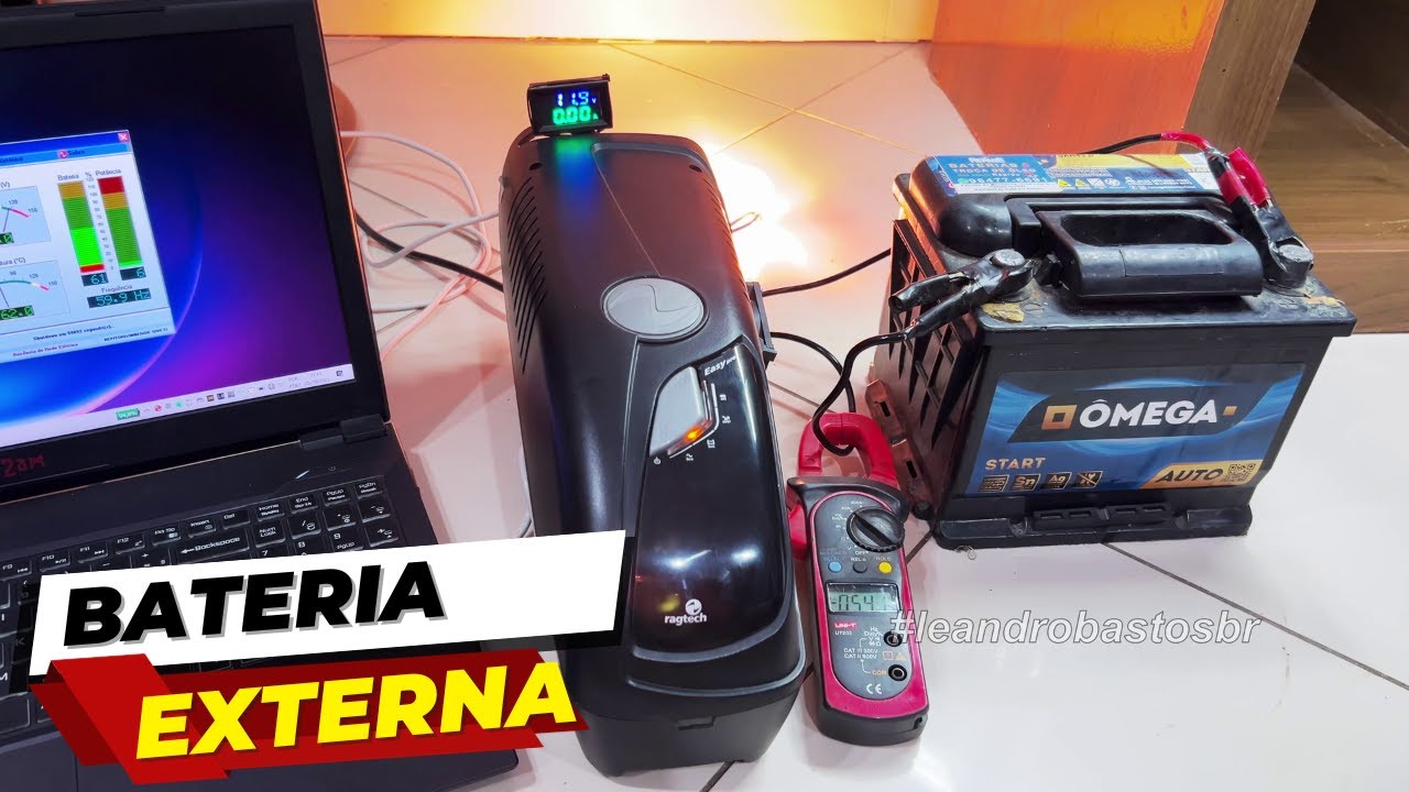 Coloquei Bateria Externa no Meu No-Break Senoidal! (Ragtech 1200VA)
